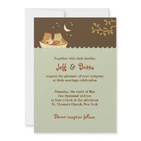 Owl and Pussycat Wedding Invitation invitation