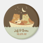 Owl and Pussycat Wedding Save the Date Magnets