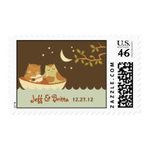 Owl and Pussycat Wedding Stamps