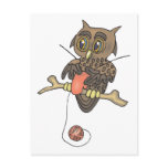 owl and yarn knifty knitter postcard