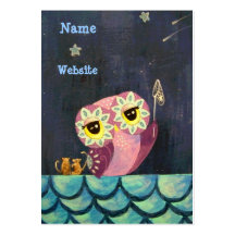 Owl Art- Catch A Falling Star Business Card Template