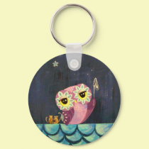 Owl Art - Catch A Falling Star keychains