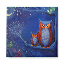 Owl Art Magnet "The Forest At Night" magnets