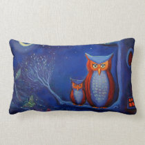 Owl Art "The Forest At Night" - Throw Pillow pillows
