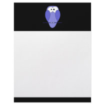 Owl at Night. Blue, black. Customized Letterhead