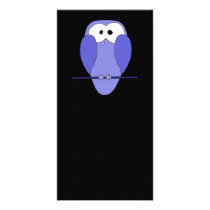 Owl at Night. Blue, black. Photo Card Template