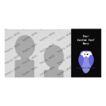 Owl at Night. Blue, black. Personalized Photo Card