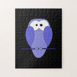 Owl at Night. Blue, black. Puzzles
