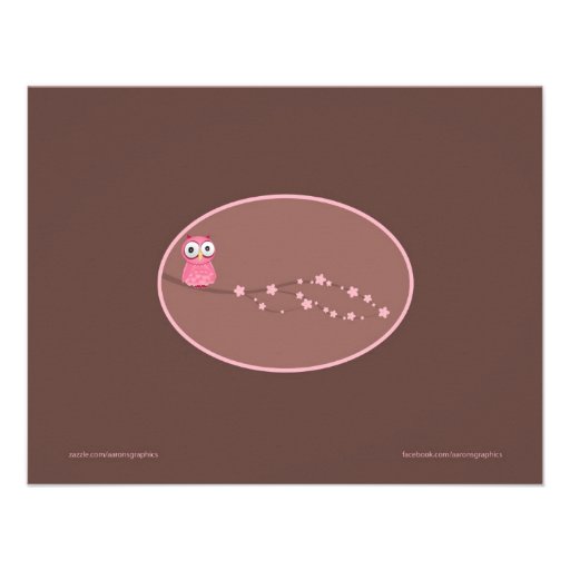 Owl Baby Girl Shower Invitations