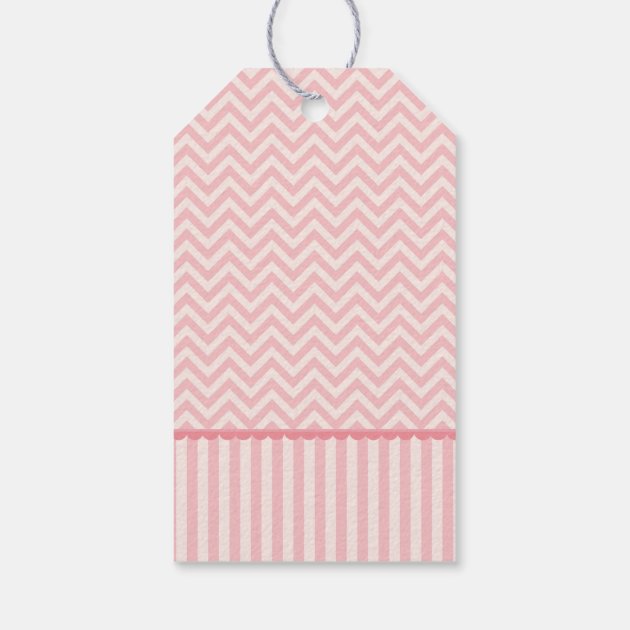 Owl Baby Shower Favor Tag | Pink Chevron Hang Tag Pack Of Gift Tags-1