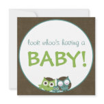 Owl Baby Shower | Green/Blue/Brown Boy Announcement