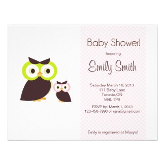 Owl Baby Shower Invitation