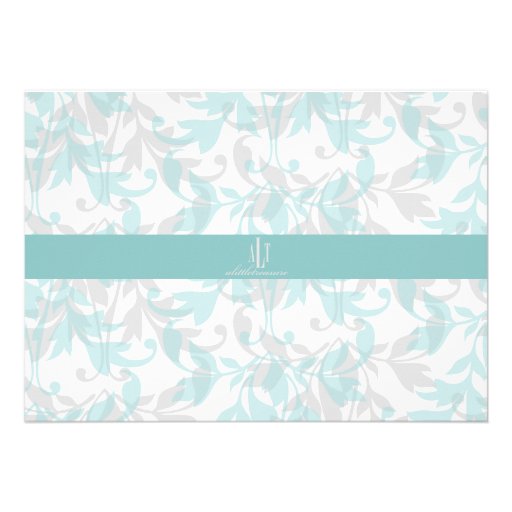 Owl Baby Shower Invitations, Aqua, Gray - 930