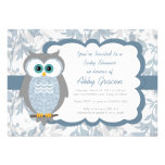 Owl Baby Shower Invitations, Blue, Gray - 830 invitations