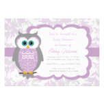 Owl Baby Shower Invitations, Purple, Gray - 730