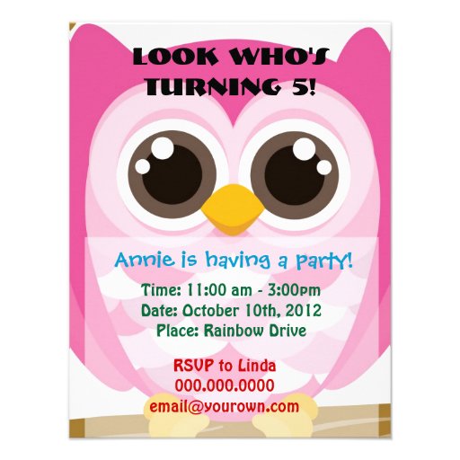 Owl Birthday Invitation for Kids