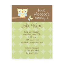 Owl Birthday Party Invitation postcards