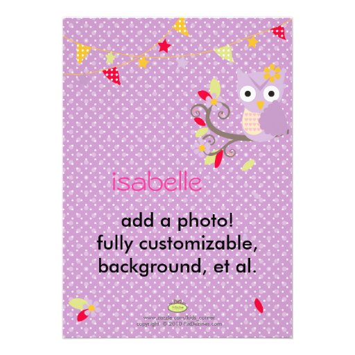 Owl, birthday party invitations
