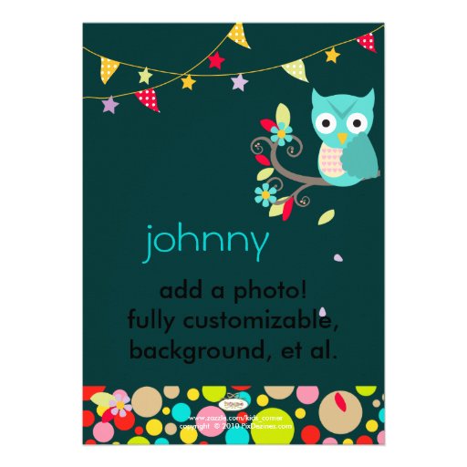 Owl, birthday party invitations/diy background