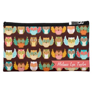 Owl Boheme Pattern - Custom Cosmetics Bag