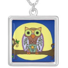 Owl Branch Moon Necklace