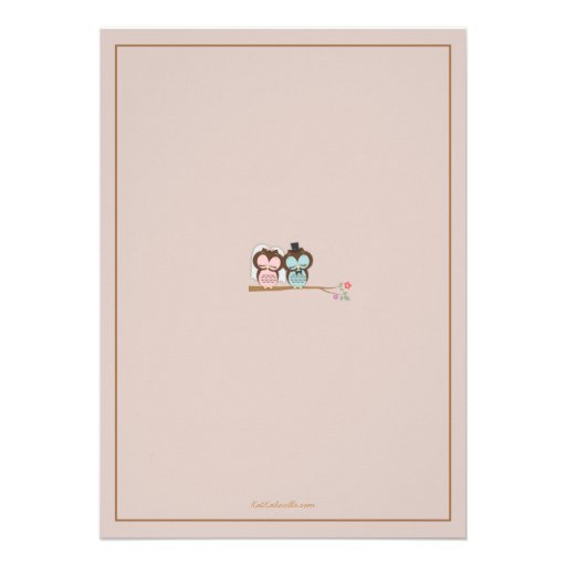 Owl Bride & Groom Sweet Bridal Shower Invitation