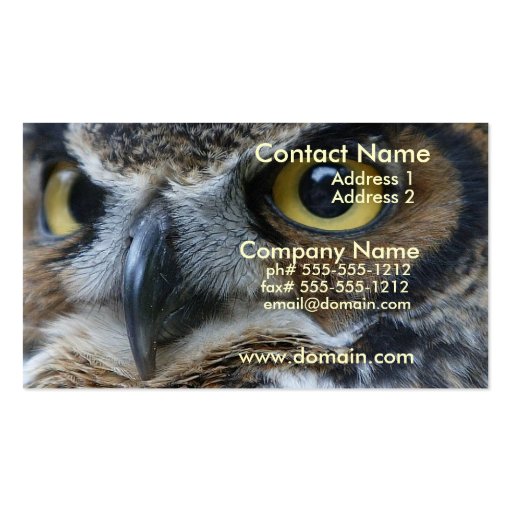 Owl Business Card (front side)