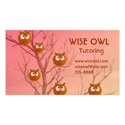 Owl Business Cards (front side)