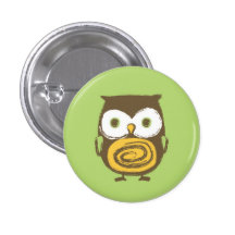 Owl Button - 1.25" (green)
