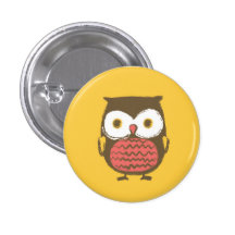 Owl Button - 1.25" (yellow)