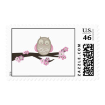 Owl & Cherry Blossoms {Pink} | Stamps