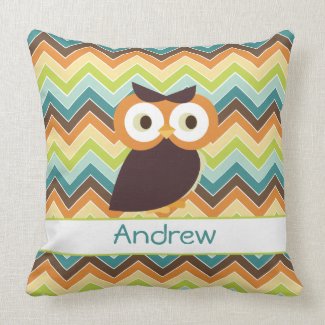 Owl {chevron} Baby Pillow