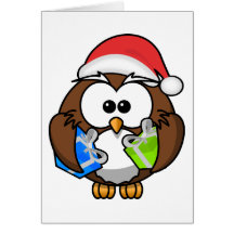 Owl Christmas Greeting Card