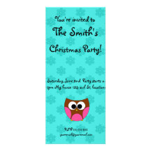 Owl christmas invitation