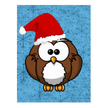 Owl Christmas Postcard