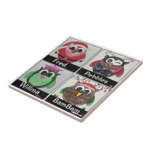 owl christmas tiles