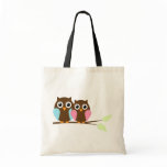Owl couple on a branch bags