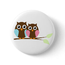 Owl couple on a branch pin