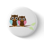 Owl couple on a branch pin