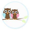 Owl couple on a branch stickers