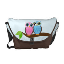Owl Couple on a Tree Messenger Bag messenger bags