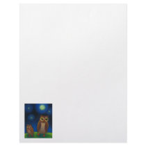 Owl dance lesson full moon night cute unique art customized letterhead