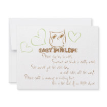 Owl Doodle Custom Invitation