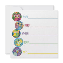 Owl Dot Fill-in Invitation