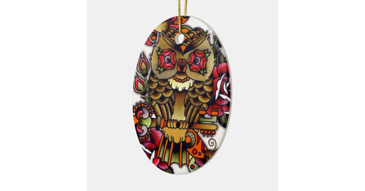 owl double sided oval ceramic christmas ornament zazzle personalized owl christmas ornaments