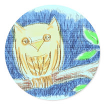 Owl Drawing Sticker