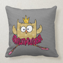 Owl-erina Pillow in Gray, pink, and tutu. pillows