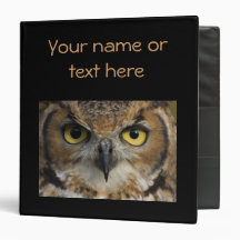 Owl Eyes 3 Ring Binders