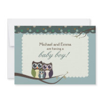 Owl Family Baby Shower for Boy Personalized Invitations