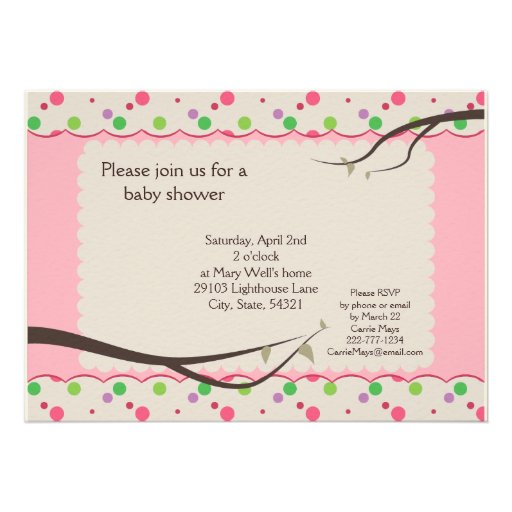 Owl Family Baby Shower for Girl Invite